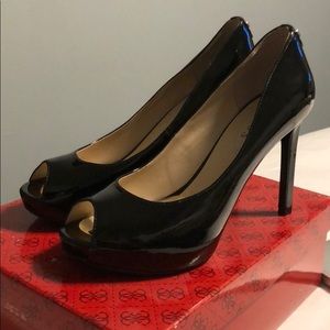 Patent Peeptoe Heels